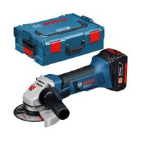 Polizor unghiular cu acumulator Bosch GWS 18V-LI 2 cu acumulatori (3,0 Ah) in geanta L-BOXX