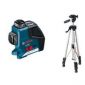Nivela laser cu linii Bosch GLL 2-50 P + stativ BS 150     